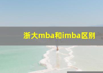 浙大mba和imba区别