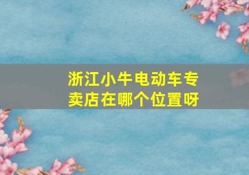 浙江小牛电动车专卖店在哪个位置呀