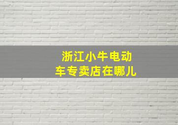 浙江小牛电动车专卖店在哪儿