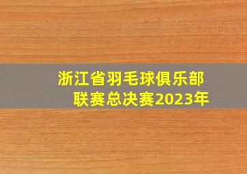 浙江省羽毛球俱乐部联赛总决赛2023年