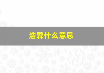 浩霖什么意思