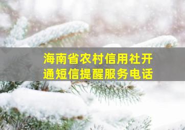 海南省农村信用社开通短信提醒服务电话