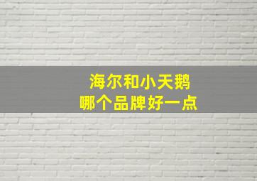 海尔和小天鹅哪个品牌好一点