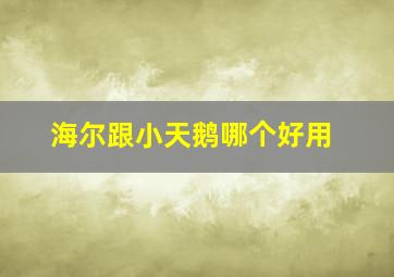 海尔跟小天鹅哪个好用