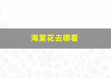 海棠花去哪看