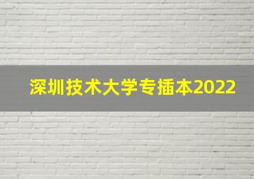 深圳技术大学专插本2022