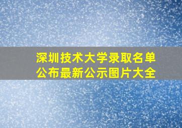 深圳技术大学录取名单公布最新公示图片大全