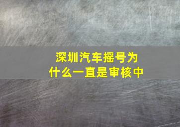 深圳汽车摇号为什么一直是审核中