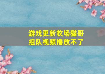 游戏更新牧场猫哥组队视频播放不了