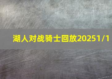 湖人对战骑士回放20251/1