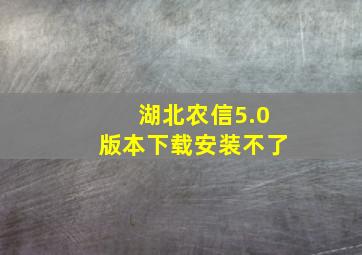 湖北农信5.0版本下载安装不了