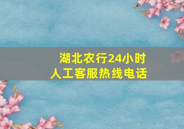 湖北农行24小时人工客服热线电话