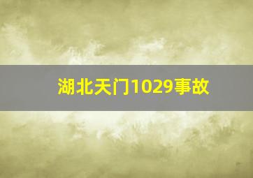 湖北天门1029事故