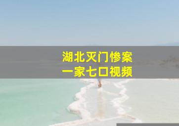 湖北灭门惨案一家七口视频