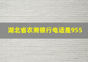 湖北省农商银行电话是955