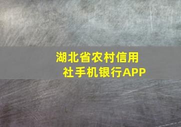 湖北省农村信用社手机银行APP