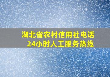 湖北省农村信用社电话24小时人工服务热线