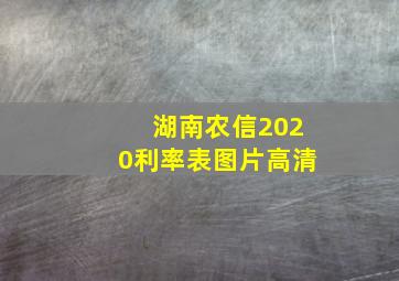 湖南农信2020利率表图片高清