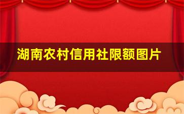 湖南农村信用社限额图片