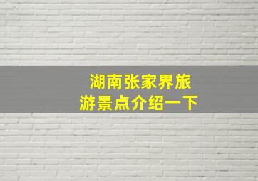 湖南张家界旅游景点介绍一下