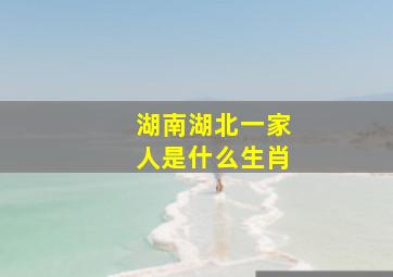 湖南湖北一家人是什么生肖