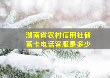 湖南省农村信用社储蓄卡电话客服是多少