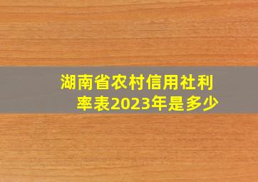 湖南省农村信用社利率表2023年是多少