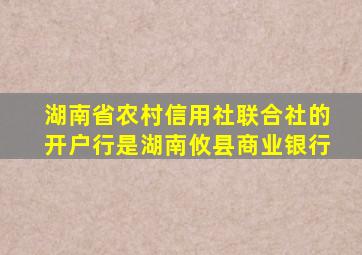 湖南省农村信用社联合社的开户行是湖南攸县商业银行