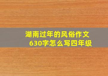 湖南过年的风俗作文630字怎么写四年级