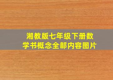 湘教版七年级下册数学书概念全部内容图片