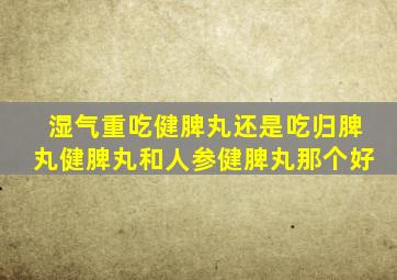 湿气重吃健脾丸还是吃归脾丸健脾丸和人参健脾丸那个好