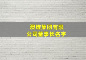 澳维集团有限公司董事长名字