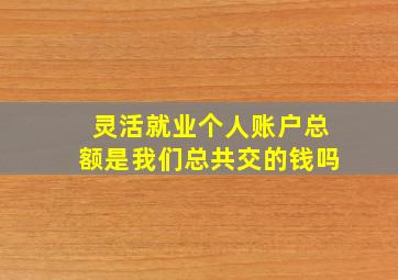 灵活就业个人账户总额是我们总共交的钱吗