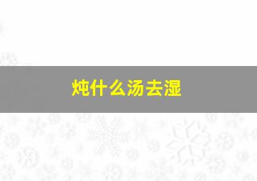 炖什么汤去湿