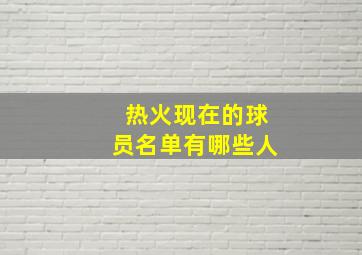 热火现在的球员名单有哪些人