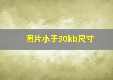 照片小于30kb尺寸