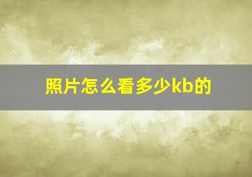 照片怎么看多少kb的