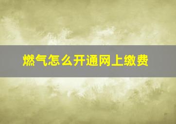 燃气怎么开通网上缴费