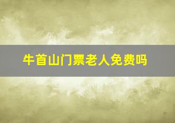 牛首山门票老人免费吗