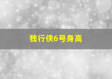 独行侠6号身高