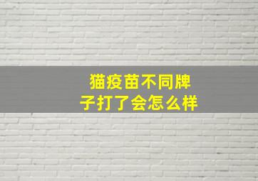 猫疫苗不同牌子打了会怎么样