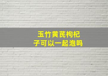 玉竹黄芪枸杞子可以一起泡吗