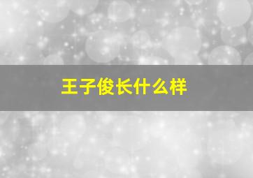 王子俊长什么样