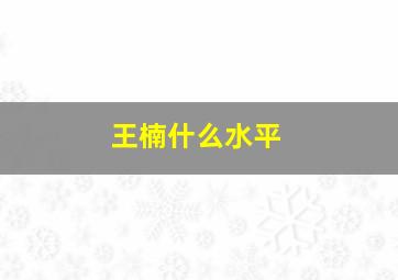 王楠什么水平