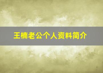 王楠老公个人资料简介