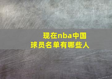 现在nba中国球员名单有哪些人