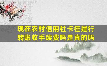 现在农村信用社卡往建行转账收手续费吗是真的吗