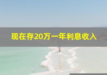 现在存20万一年利息收入