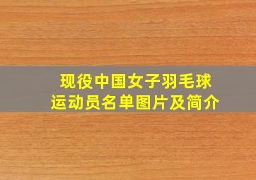 现役中国女子羽毛球运动员名单图片及简介