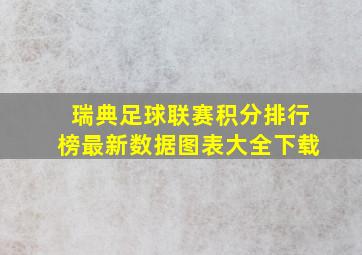 瑞典足球联赛积分排行榜最新数据图表大全下载